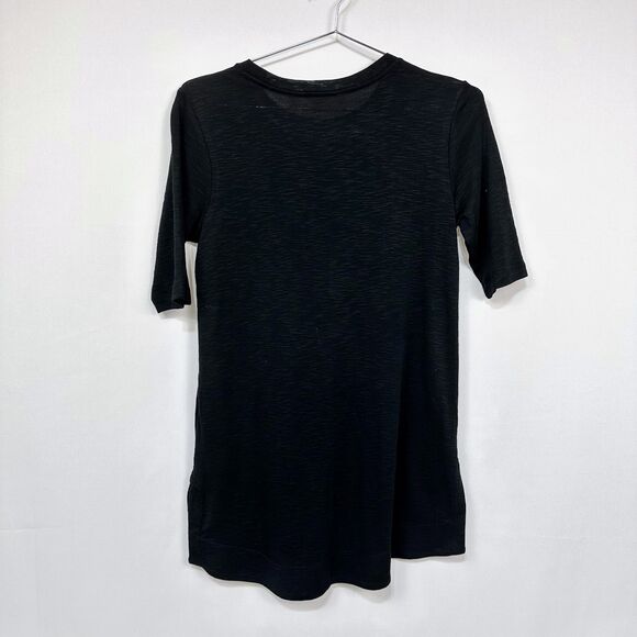 J. Jill Black Pima Cotton Short Sleeve Shirttail Tunic Women's XS - Picture 3 of 4